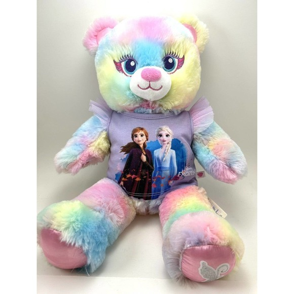 Build a Bear Rainbow Dreams Pastel Plush Fairy Wings‎ Frozen Shirt Sound Tie Dye - Picture 1 of 12